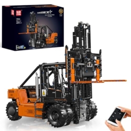 Mould King 17044 Schwerlast-Gabelstapler, Baumodelle im Maßstab 1:6 für Erwachsene mit authentischen Details, App-gesteuerte RC (Orange, 4579+ Teile) - 1