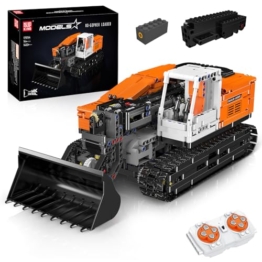 Mould King 17054 Technik Bulldozer Bausteine, APP Fernbedienung Raupen Teleskoplader mit Motoren Bausätze Spielzeug Geschenke für 14+ Jahre (1423 Teile) - 1