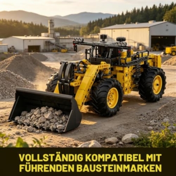Mould King 17068 Baggerlader Bausatz, Pneumatisches System mit Pumpe und Schaltern Radlader, Technik-Modell aus der Bauernhof-Serie ab 14 Jahren, 1028 Teile - 4