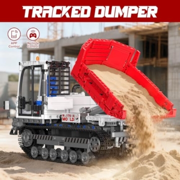Mould King 17083 Technik Crawler Dumptruck Klemmbausteine Bausatz, 1105 Teile - Technologie LKW Spielzeug Baufahrzeuge fur Jugendliche und Adults - 2