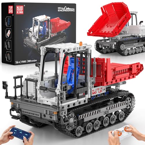 Mould King 17083 Technik Crawler Dumptruck Klemmbausteine Bausatz, 1105 Teile - Technologie LKW Spielzeug Baufahrzeuge fur Jugendliche und Adults - 1