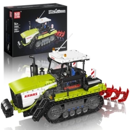 Mould King 17093 Technik Ferngesteuert Traktor Klemmbausteine Harvester Mähdrescher Traktor Bausteine mit Motor Geschenke für ab 14 Jahre Erwachsene(1357 Teile) - 1