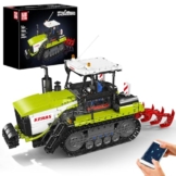 Mould King 17093 Technik Raupenschlepper-Baustein-Modell | APP/2.4G-Dual-Fernsteuerung | Vordere Schaufel Heben/senken, öffnbare Fahrerkabine, Raupenlenkung | MOC Baumaschinen-Bauernhof-Serie - 1