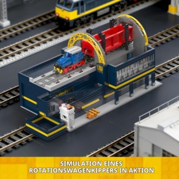 Mould King 17094 Technik Bausteine Motorisierter Drehkipper für Eisenbahnwaggons, Fernbedienung Realistische Drehfunktion, Bausatz für Erwachsene ab 14 Jahren (2830 Teile) - 2