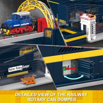 Mould King 17094 Technik Bausteine Motorisierter Drehkipper für Eisenbahnwaggons, Fernbedienung Realistische Drehfunktion, Bausatz für Erwachsene ab 14 Jahren (2830 Teile) - 4