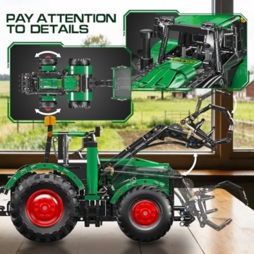 Mould King 17095 RC Traktor mit Anhänger Klemmbausteine – 2368 Teile Technik Bausatz, Ferngesteuertes Landwirtschaftsmodell mit Motor & Akku, App Steuerung, STEM Spielzeug für Erwachsene - 4