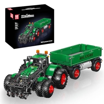 Mould King 17095 RC Traktor mit Anhänger Klemmbausteine – 2368 Teile Technik Bausatz, Ferngesteuertes Landwirtschaftsmodell mit Motor & Akku, App Steuerung, STEM Spielzeug für Erwachsene - 1