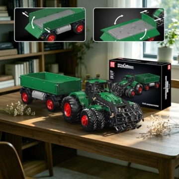Mould King 17095 Technik Traktor Bausteine Modell, 2368 Teile Ferngesteuert Traktor Klemmbausteine Blockmodell, Baufahrzeug Montagesatz Kit als Spielzeug und Geschenk (14 Jahre und älter) - 3