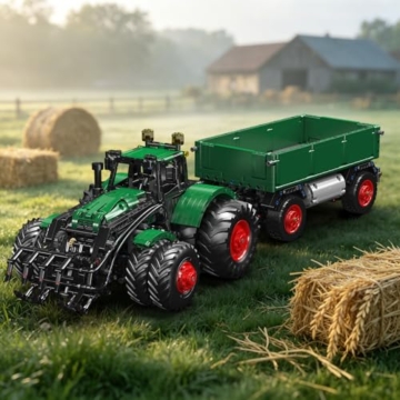 Mould King 17095 Technik Traktor Bausteine Modell, 2368 Teile Ferngesteuert Traktor Klemmbausteine Blockmodell, Baufahrzeug Montagesatz Kit als Spielzeug und Geschenk (14 Jahre und älter) - 4