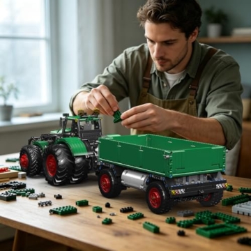 Mould King 17095 Technik Traktor Bausteine Modell, 2368 Teile Ferngesteuert Traktor Klemmbausteine Blockmodell, Baufahrzeug Montagesatz Kit als Spielzeug und Geschenk (14 Jahre und älter) - 5