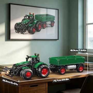 Mould King 17095 Technik Traktor Bausteine Modell, 2368 Teile Ferngesteuert Traktor Klemmbausteine Blockmodell, Baufahrzeug Montagesatz Kit als Spielzeug und Geschenk (14 Jahre und älter) - 6