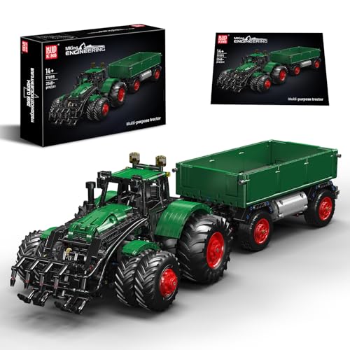 Mould King 17095 Technik Traktor Bausteine Modell, 2368 Teile Ferngesteuert Traktor Klemmbausteine Blockmodell, Baufahrzeug Montagesatz Kit als Spielzeug und Geschenk (14 Jahre und älter) - 1