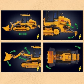 Mould King 17098 Technik Raupenradlader Baustein-Modell | 1208+ Teile RC Baumaschinen Set | Raupenantrieb, Schaufelheben & Heckaufreißer beweglich | APP ferngesteuert Bulldozer Klemmbausteine Bausatz - 6