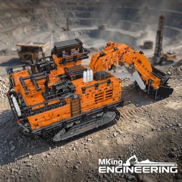 Mould King 17100 Technik Bagger Klemmbausteine Bausatz, 2436 Teile Straßenhobel Bergbaubagger mit Beweglicher Lenkung, Mechanischen Funktionen und Baustellenfahrzeug Modell - 2