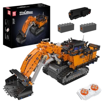 Mould King 17100 Technik Bagger Klemmbausteine Bausatz, 2436 Teile Straßenhobel Bergbaubagger mit Beweglicher Lenkung, Mechanischen Funktionen und Baustellenfahrzeug Modell - 1