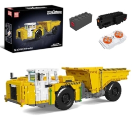 Mould King 17101 Technik Kipper LKW Klemmbausteine, 1730 Teile RC und App gesteuertes Engineering Fahrzeug, Motorisierter Muldenkipper Bausatz mit Fernbedienung und Beweglichen Funktionen - 1