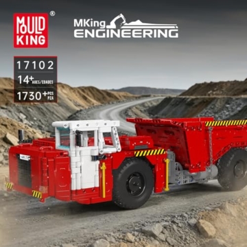 Mould King 17102 Technik Bergbau-Selbstentlader Baustein-Modell | MOC Elektrisch ferngesteuertes Baumaschinen-Bauset | APP Minen-Transport-LKW Technologie Klemmbausteine Bausatz(1730+ Teile) - 2