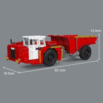 Mould King 17102 Technik Bergbau-Selbstentlader Baustein-Modell | MOC Elektrisch ferngesteuertes Baumaschinen-Bauset | APP Minen-Transport-LKW Technologie Klemmbausteine Bausatz(1730+ Teile) - 5