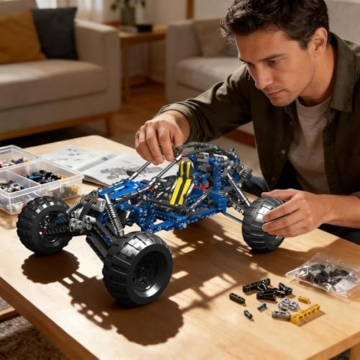 Mould King 18018 Ferngesteuerte Geländefahrzeug Bausteine Modell, 515 Teile Hochgeschwindigkeits Kletterauto Modellbausteine, Offroad Auto Bausatz Spielzeug für Erwachsene/Jugendliche ab 14 Jahren - 5