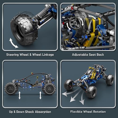 Mould King 18018 Technik Offroad-RC-Car-Bausatz, 532 Teile Blitzkletterauto-Modell, RC-Buggy-Bausatz für Erwachsene ab 14 Jahren - 3