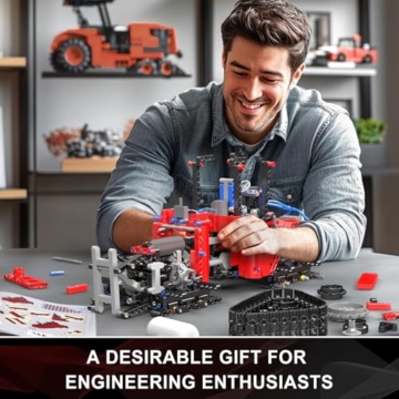 Mould King 18020 Technik Traktor Bausatz, Ferngesteuerter Crawler Traktor mit 4 Motoren, Pneumatik & App-Steuerung, Bausteine Set für Jugendliche & Erwachsene (1698 Teile) - 7