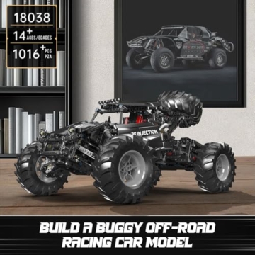 Mould King 18038 Technik Geländewagen Off-Road Buggy, 1016 Teile Bigfoot Kletterauto Baustein Modellbausatz mit Motoren und Fernsteuerung, Klemmbaustein Modell für Jugendliche und Erwachsene - 2