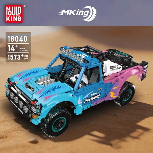 Mould King 18040 Technik MOC Luftfederungs-Offroad-Truck Baustein-Modell | Elektrisch ferngesteuertes Kletter-Rennwagen Bausatz APP Technologie 4x4 Geländewagen Klemmbausteine Bausatz (1573+Teile) - 2