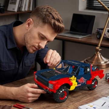 Mould King 18041 Rückzug-Offroad-Rennwagen Baustein-Modell | Mechanisches Pickup-Bauset | Geländewagen Klemmbausteine Bausatz | Technik Geschenk für Rennsport-Fans ab 14 Jahren（894+ Teile） - 7