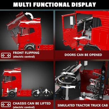 Mould King 19015 Technik LKW Bausteine, 4608 Teile großes pneumatisches Zugfahrzeug Bausatz Modell, 2.4 G Fernbedienung und App Dual Control Mobile Truck - 3
