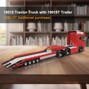 Mould King 19015 Technik LKW Traktor Bausatz, ferngesteuertes MOC Modell mit App-Steuerung, Pneumatik-Funktion, 4608 Teile Truck Bausteine für Erwachsene und Jugendliche ab 14 Jahren - 5