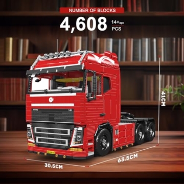 Mould King 19015 Technik LKW Traktor Bausatz, ferngesteuertes MOC Modell mit App-Steuerung, Pneumatik-Funktion, 4608 Teile Truck Bausteine für Erwachsene und Jugendliche ab 14 Jahren - 6