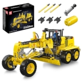 Mould King 19023 Technik Grader Baustein-Modell | Baumaschinen-Set | Mittlerer Schaber, Heckaufreißer und Lenkung beweglich | 1109 Teile+Klemmbausteine Bausatz Erwachsenen-Sammlerstück für zu Hause - 1