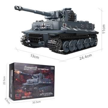Mould King 20014 Technik Panzer Bausteine Modell, 800+ Teile Militär Panzer Spielzeug Bausteine Konstruktionsspielzeug mit Motor, Geschenk für Erwachsene und Jugendliche 16 Jahre - 6