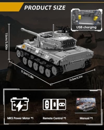 Mould King 20032 MOC M18 Hellcat-Panzer Ferngesteuert mit elektrischem Gyroskop und Sound Technik Transporter Tank, Jagdpanzer Technologie Klemmbausteine Bausatz （971+ pcs）,Designer JMK - 5
