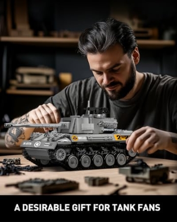 Mould King 20032 MOC M18 Hellcat-Panzer Ferngesteuert mit elektrischem Gyroskop und Sound Technik Transporter Tank, Jagdpanzer Technologie Klemmbausteine Bausatz （971+ pcs）,Designer JMK - 6