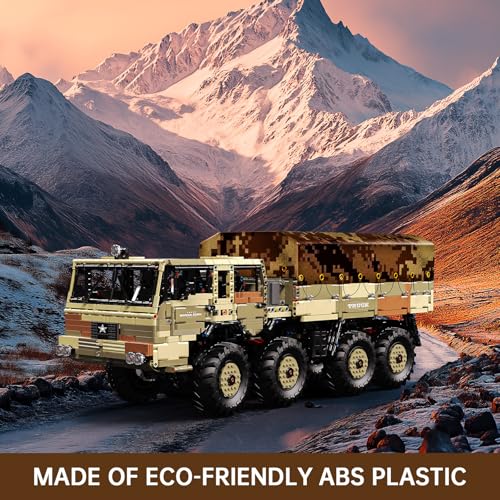 Mould King 20040 Technik Ferngesteuerter Klemmbausteine LKW mit Motors T813 8x8 Groß Offroad Truck Bausteine Auto Bausatz Kompatibel mit Andere Marke(4733 Teile) - 3