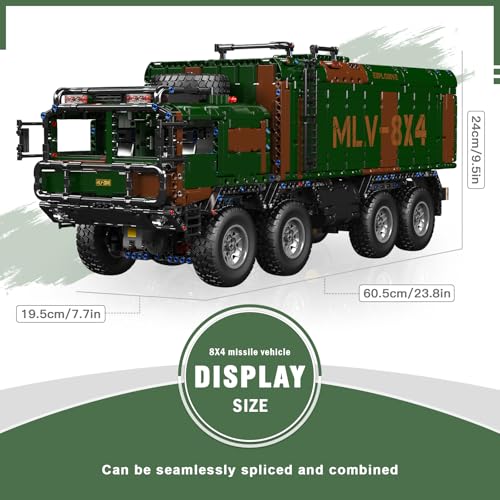 Mould King 20045 Technik RC Panzer Klemmbausteine Militär Tank Bausteine Spielzeug mit 3 Raketen Raketenstartfahrzeug für Militärfans und Liebhaber(3594 Teile) - 2