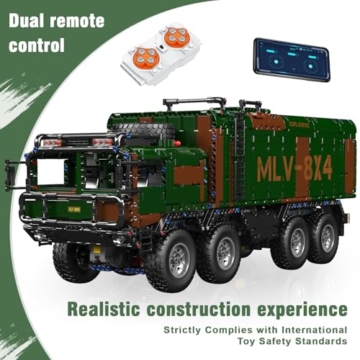 Mould King 20045 Technik RC Panzer Klemmbausteine Militär Tank Bausteine Spielzeug mit 3 Raketen Raketenstartfahrzeug für Militärfans und Liebhaber(3594 Teile) - 3