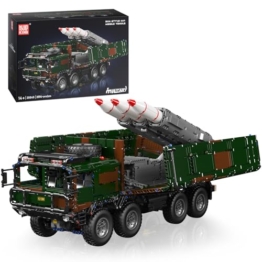 Mould King 20045 Technik RC Panzer Klemmbausteine Militär Tank Bausteine Spielzeug mit 3 Raketen Raketenstartfahrzeug für Militärfans und Liebhaber(3594 Teile) - 1