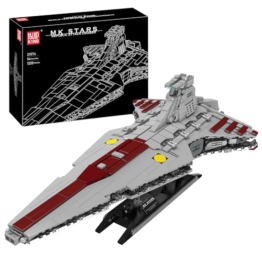 Mould King 21074 Großes Super Star Destroyer Modell, Venator-Klasse Republik Angriffskreuzer Bausteinspielzeug, baubares Spielzeugmodell UCS Sammlerstück Spielzeug Bausatz für Erwachsene 1320 PCS - 1