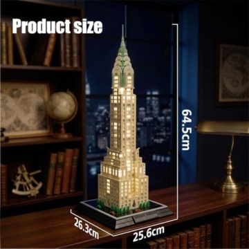 Mould King 22036 Architektur Klemmbaustein Set, 2265 Teile Wolkenkratzer Modellbausatz mit LED-Beleuchtung, Detailreiches Hochhaus-Modell, Sammlermodell und Display-Dekoration für Erwachsene - 3