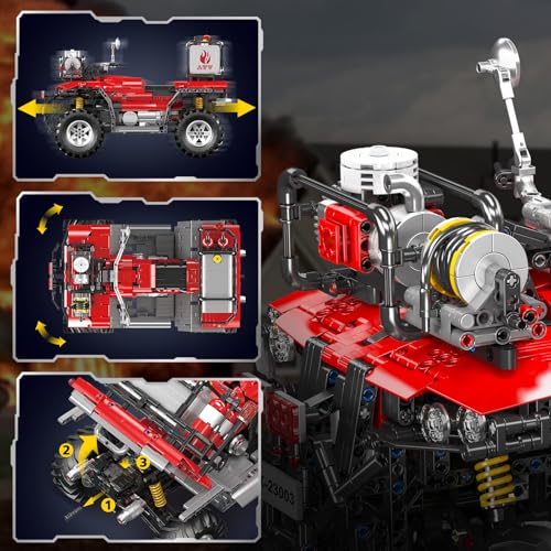 Mould King 23003 Technik ATV Geländewagen Modellbaustein, 2100 Teile Ferngesteuerter All Terrain Fahrzeug Bausteine für Erwachsene, mit Fernbedienung und App Dual Control - 3