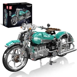 Mould King 23004 MOC Technik Kreatives Amerikanische Motorräder Spielzeug Contraption: Motorrad 1971 Teile Technologie Klemmbausteine Bausatz DIY Modellauto Blocks Set - 1