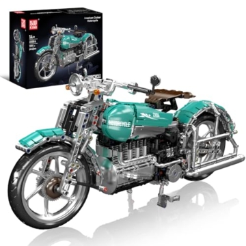 Mould King 23004 MOC Technik Kreatives Amerikanische Motorräder Spielzeug Contraption: Motorrad 1971 Teile Technologie Klemmbausteine Bausatz DIY Modellauto Blocks Set - 1