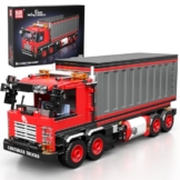 Mould King 24069 Klemmbausteine LKW Spielzeug Bausteine Container LKW Modellbausatz Rot Truck Modell MOC Sammlerstücke Geschenke für 8+ Kinder und Erwachsene (630 Teile) - 1