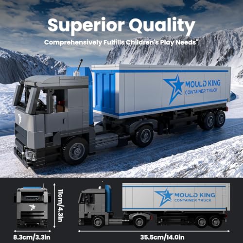 Mould King 24070 Bausteine Container LKW Spielzeug Klemmbausteine LKW Modellbausatz Truck Klemmbausteine Modellbaustaz Geschenke für Jugendliche und Erwachsene (548 Teile) - 2