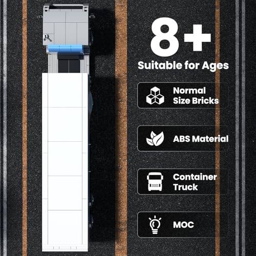Mould King 24070 Bausteine Container LKW Spielzeug Klemmbausteine LKW Modellbausatz Truck Klemmbausteine Modellbaustaz Geschenke für Jugendliche und Erwachsene (548 Teile) - 3