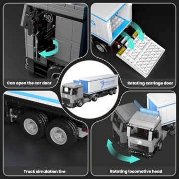 Mould King 24070 Bausteine Container LKW Spielzeug Klemmbausteine LKW Modellbausatz Truck Klemmbausteine Modellbaustaz Geschenke für Jugendliche und Erwachsene (548 Teile) - 6