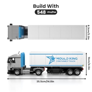 Mould King 24070 Container-LKW Modell Baustein Kit, Kreative Technik LKW Klemmbausteine Set Auto Modell Block, Geeignet für 8+ Kinder/Erwachsene/Sammler (548 Stücke) - 2