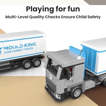Mould King 24070 Container-LKW Modell Baustein Kit, Kreative Technik LKW Klemmbausteine Set Auto Modell Block, Geeignet für 8+ Kinder/Erwachsene/Sammler (548 Stücke) - 4
